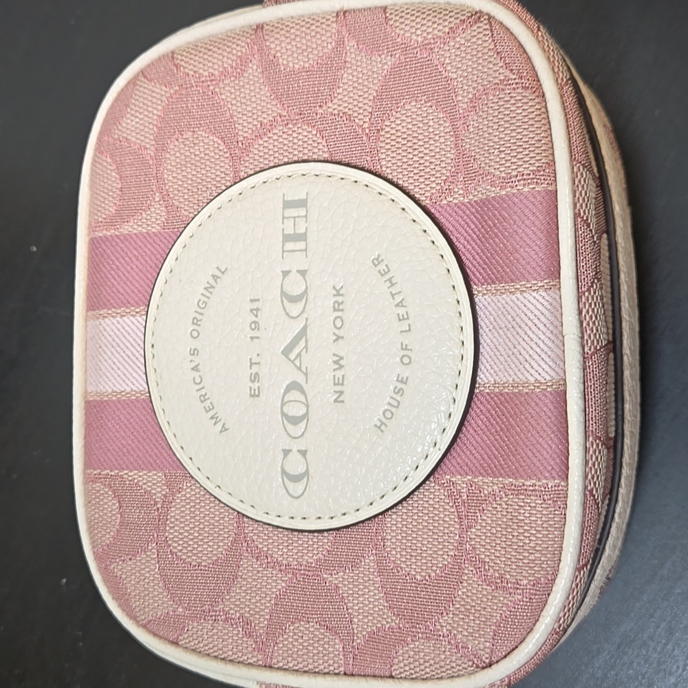Coach Pink and Cream Signature Crossbody Bag - Picture 10 of 12